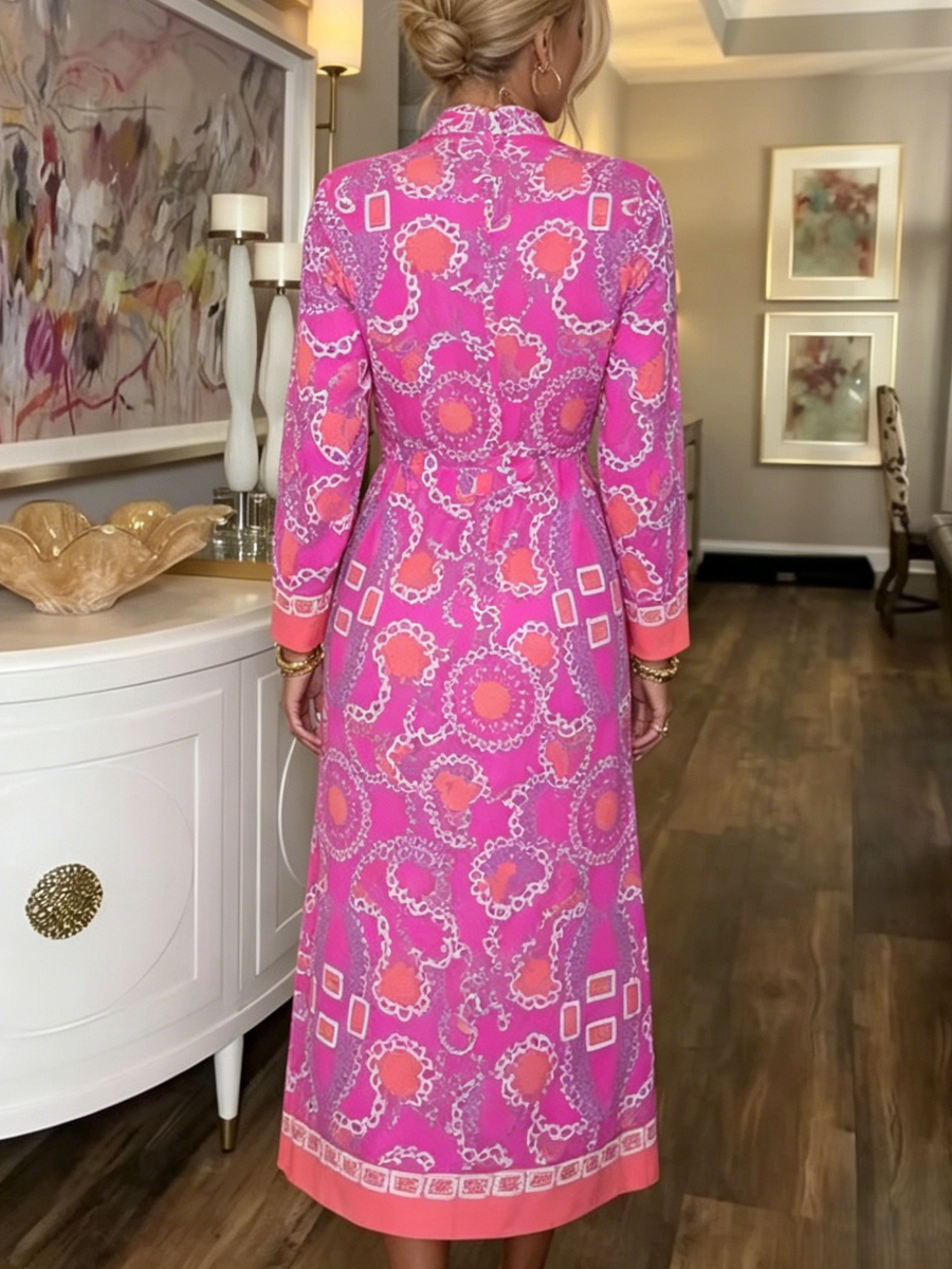 Split Hem Printed Tunic Dress