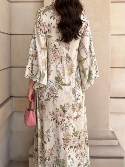 Vintage Garden Floral Maxi Dress