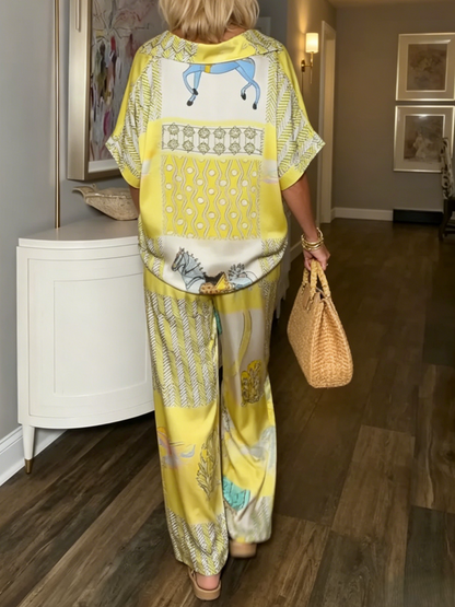 Bright Yellow Silk Co-Ord Set