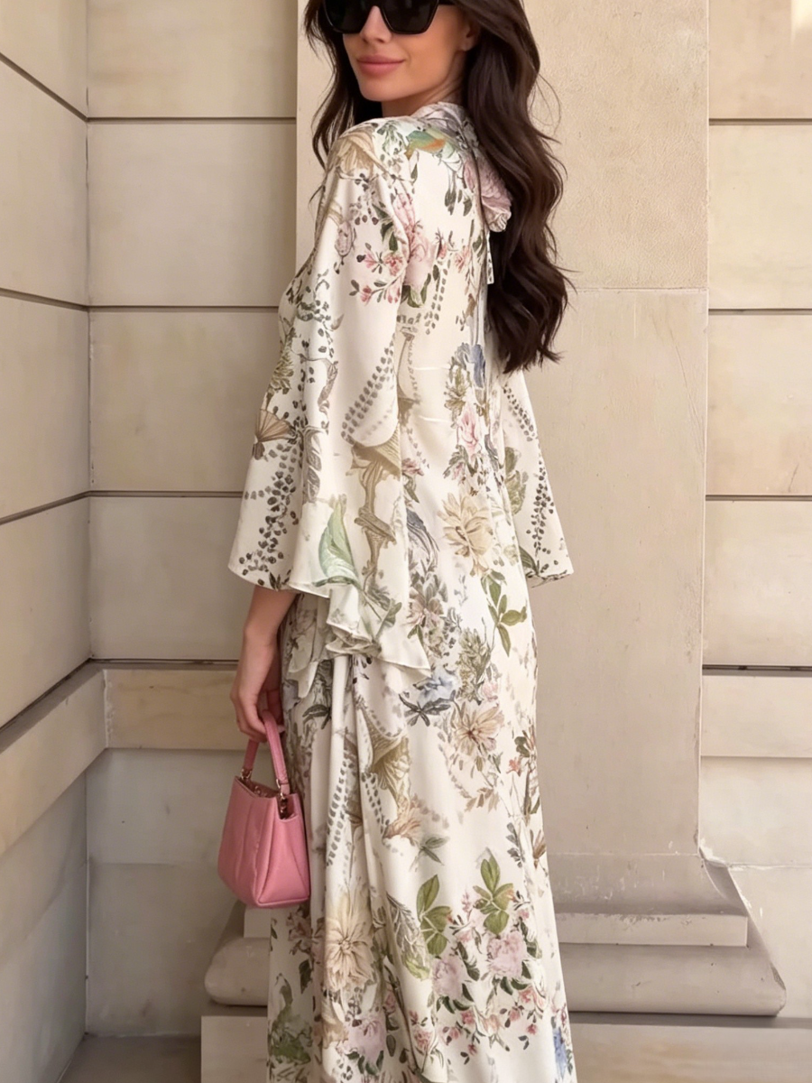 Vintage Garden Floral Maxi Dress