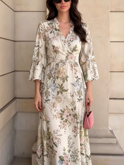 Vintage Garden Floral Maxi Dress
