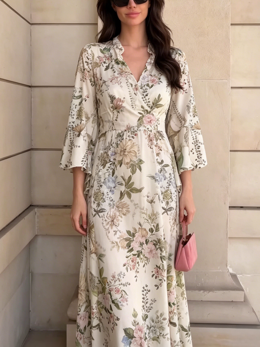 Vintage Garden Floral Maxi Dress