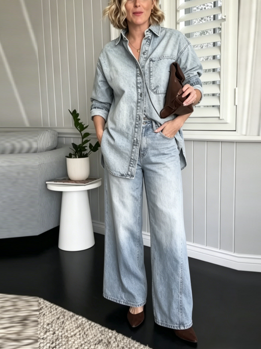 Vintage Blue Denim Co-Ord Set