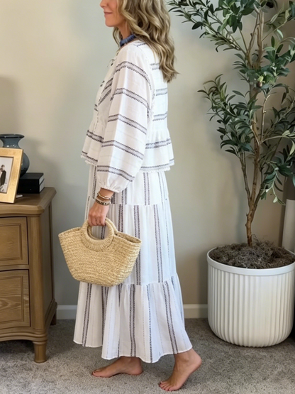 Bohemian Striped 2-Piece Maxi Outfit